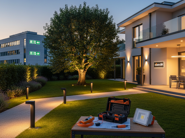 Abbildung: Moderne LED-Wegeleuchten im Einsatz